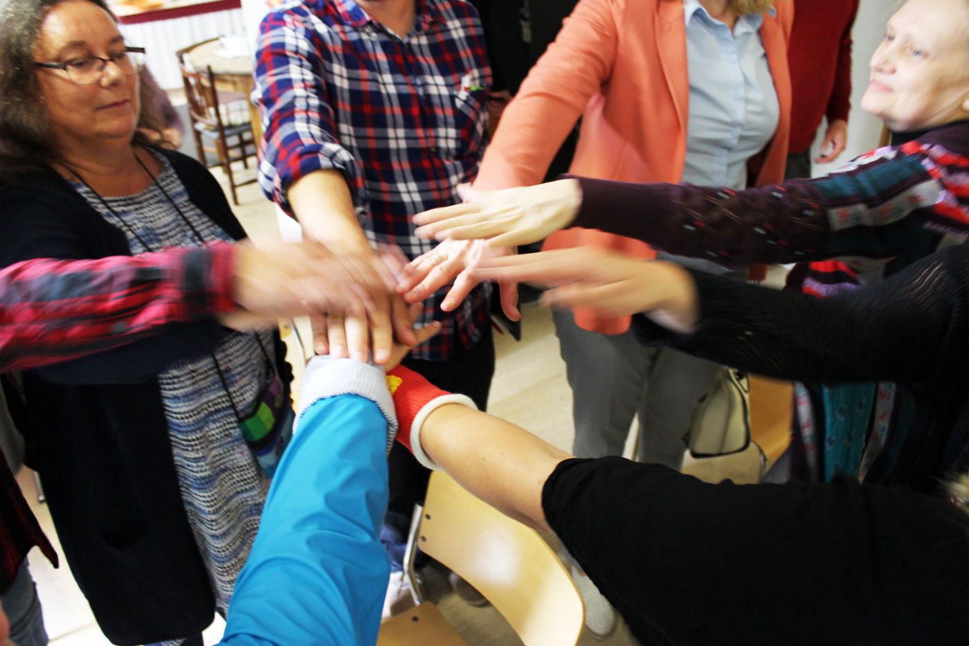 Hands in a circle