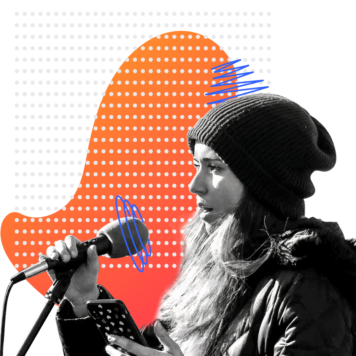A collage with the young changemakers Sophia Kianni 